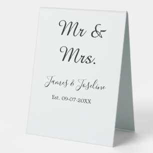 Mr and Mrs add name est. Date year wedding couple