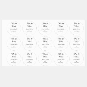 Mr and Mrs add name est. Date year wedding couple