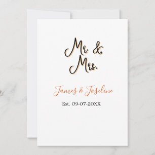 Mr and Mrs add name est. Date year wedding couple  Invitation