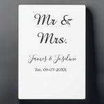 Mr and Mrs add name est. Date year wedding couple  Plaque<br><div class="desc">For lovers like us</div>