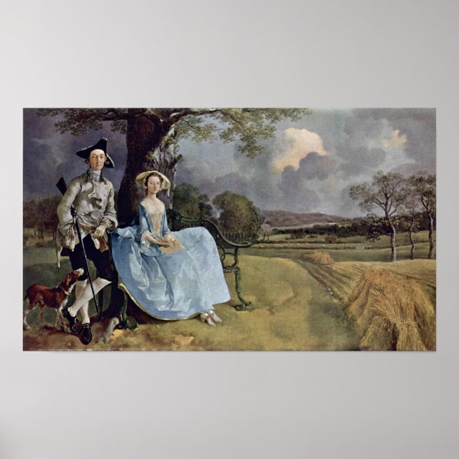 Mr. and Mrs. Andrews by Thomas Gainsborough Poster (Front)