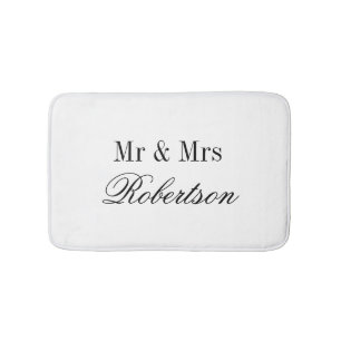 Mr and Mrs bath mat for newlyweds wedding couple