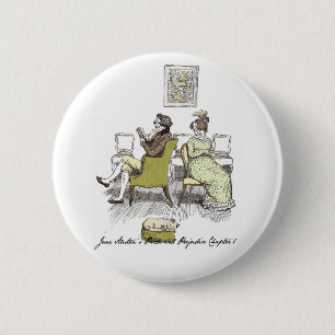 Mr and Mrs Bennet P&P Jane Austen 6 Cm Round Badge