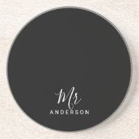 Mr and Mrs | Black and White Modern Script