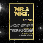 Mr and Mrs Black Gold Sci Fi Theme Enclosure Card<br><div class="desc">Embark on a celestial journey with our Black and Gold Sci-Fi Theme Wedding Enclosure Information Card – an exquisite addition to your futuristic nuptial celebration. This enclosure card seamlessly combines the timeless allure of black and gold with the avant-garde charm of science fiction, promising an event that transcends the ordinary....</div>