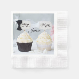 Mr. and Mrs. Bride and Groom Bridal Shower Napkins