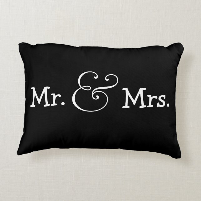 Mr and Mrs Bride And Groom Wedding Gift Decorative Cushion (Back)