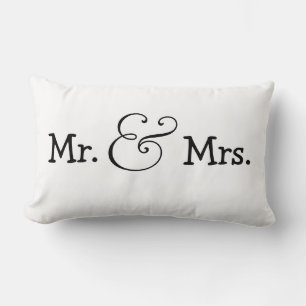 Mr and Mrs Bride And Groom Wedding Gift Lumbar Cushion