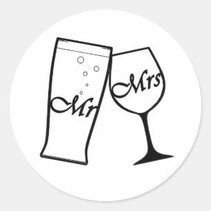 Mr. and Mrs Classic Round Sticker