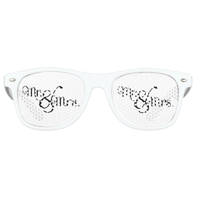Mr. and Mrs. Classy Black Retro Sunglasses (Front)