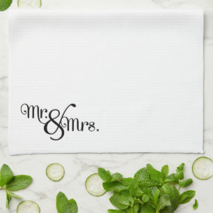 Mr. and Mrs. Classy Black Tea Towel