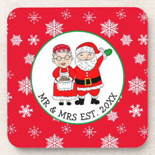 Mr and Mrs Claus Christmas Coaster