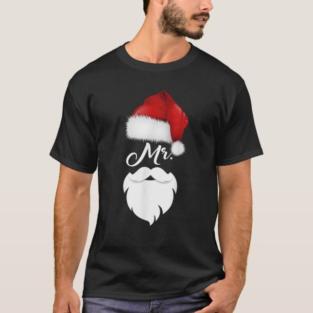 Mr And Mrs Claus Christmas Couples Matching Santa  T-Shirt (Front)