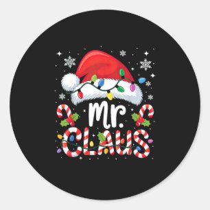 Mr And Mrs Claus Couples Matching Christmas  Classic Round Sticker