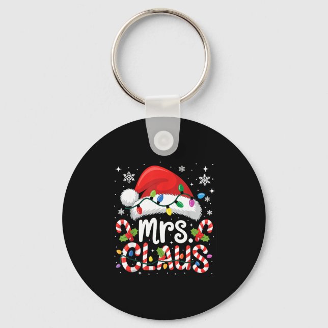 Mr And Mrs Claus Couples Matching Christmas  Key Ring (Front)