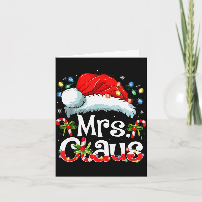 Mr And Mrs Claus Couples Matching Christmas Pajama Card (Front)