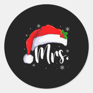 Mr And Mrs Claus Couples Matching Christmas Pajama Classic Round Sticker