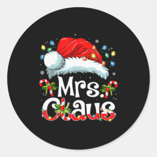Mr And Mrs Claus Couples Matching Christmas Pajama Classic Round Sticker