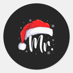 Mr And Mrs Claus Couples Matching Christmas Pajama Classic Round Sticker