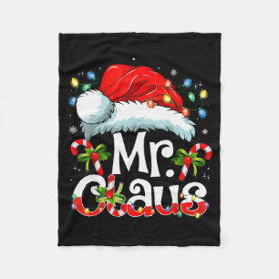 Mr And Mrs Claus Couples Matching Christmas Pajama Fleece Blanket