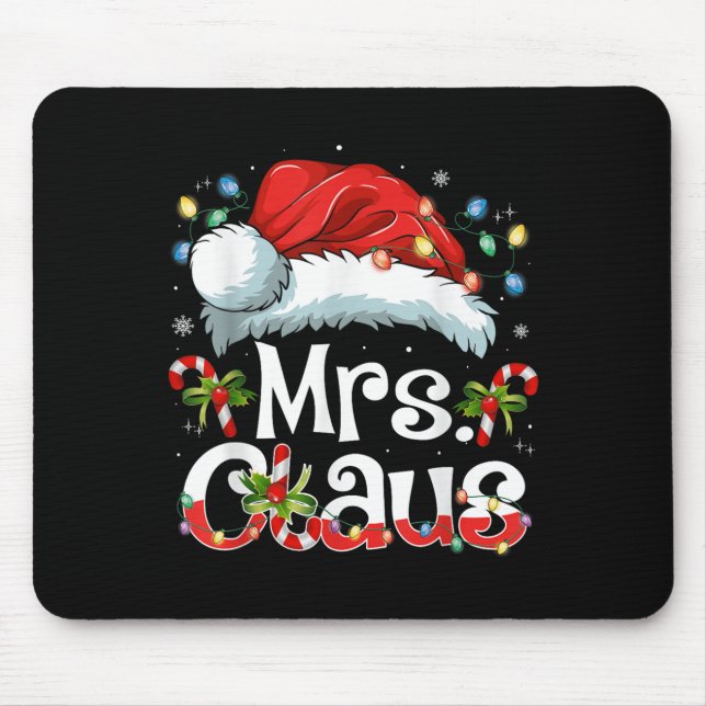 Mr And Mrs Claus Couples Matching Christmas Pajama Mouse Mat (Front)