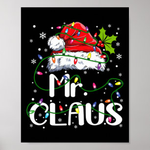 Mr And Mrs Claus Couples Matching Christmas Pajama Poster