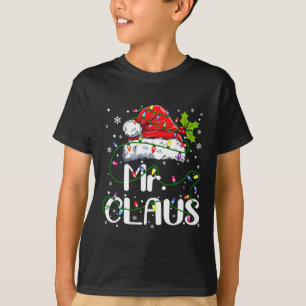 Mr And Mrs Claus Couples Matching Christmas Pajama T-Shirt
