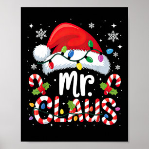 Mr And Mrs Claus Couples Matching Christmas Poster