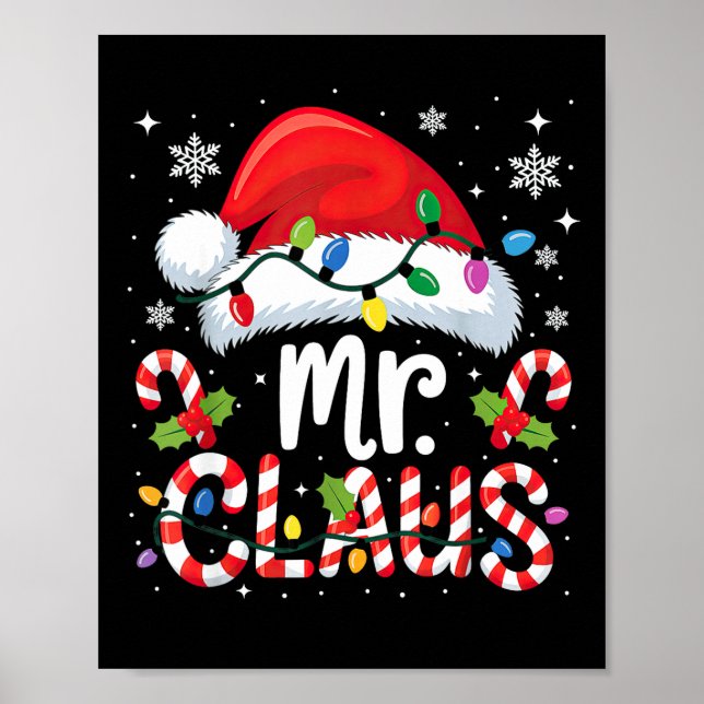 Mr And Mrs Claus Couples Matching Christmas  Poster (Front)