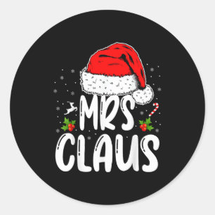 Mr And Mrs Claus Couples Matching Christmas Santa  Classic Round Sticker