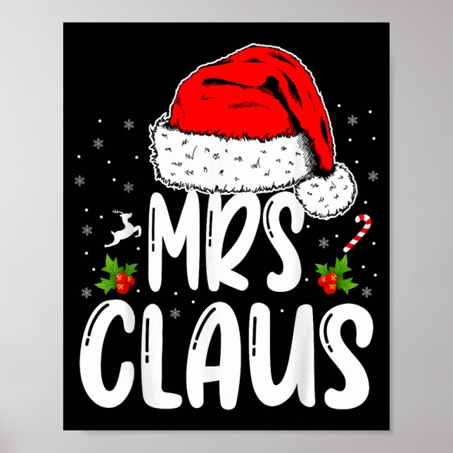 Mr And Mrs Claus Couples Matching Christmas Santa  Poster (Front)