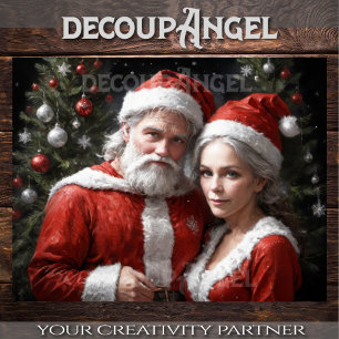 Mr. and Mrs. Claus - Decoupage - Tissue Paper