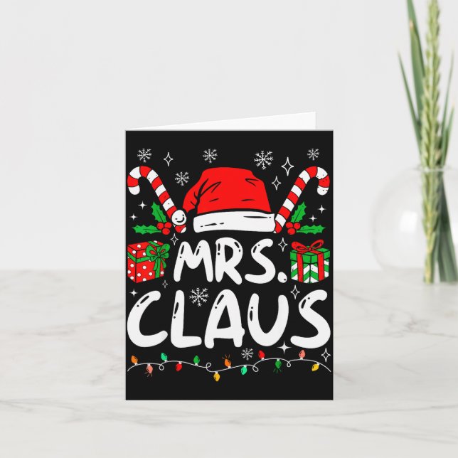 Mr And Mrs Claus Santa Hat Couples Family Christma Card (Front)