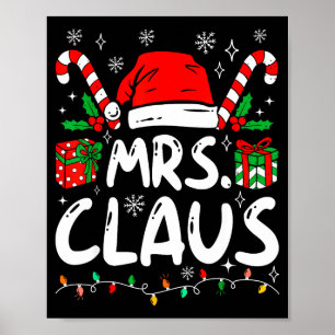 Mr And Mrs Claus Santa Hat Couples Family Christma Poster