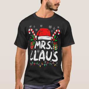 Mr And Mrs Claus Santa Hat Couples Family Christma T-Shirt