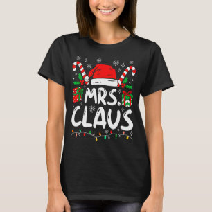 Mr And Mrs Claus Santa Hat Couples Family Christma T-Shirt