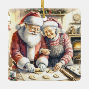 Mr and Mrs Clause Cute Christmas Personalised Ceramic Ornament