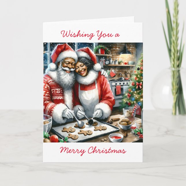 Mr and Mrs Clause Cute Personalised Christmas  Card (Front)
