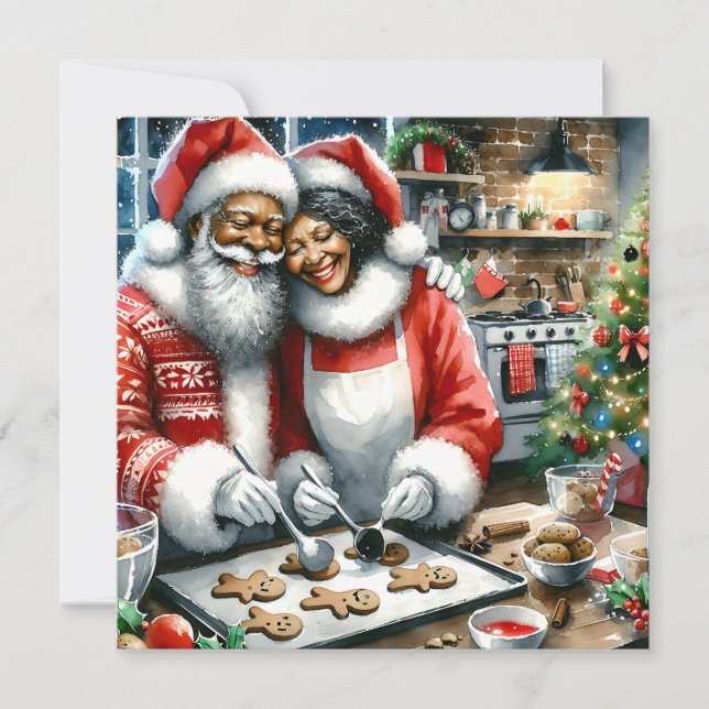 Mr and Mrs Clause Cute Personalised Christmas  Card (Front)