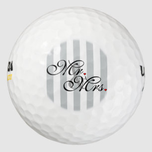 Mr. and Mrs. Click to Customise Colour Stripes Golf Balls