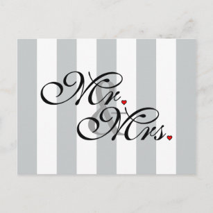 Mr. and Mrs. Click to Customise Colour Stripes Postcard