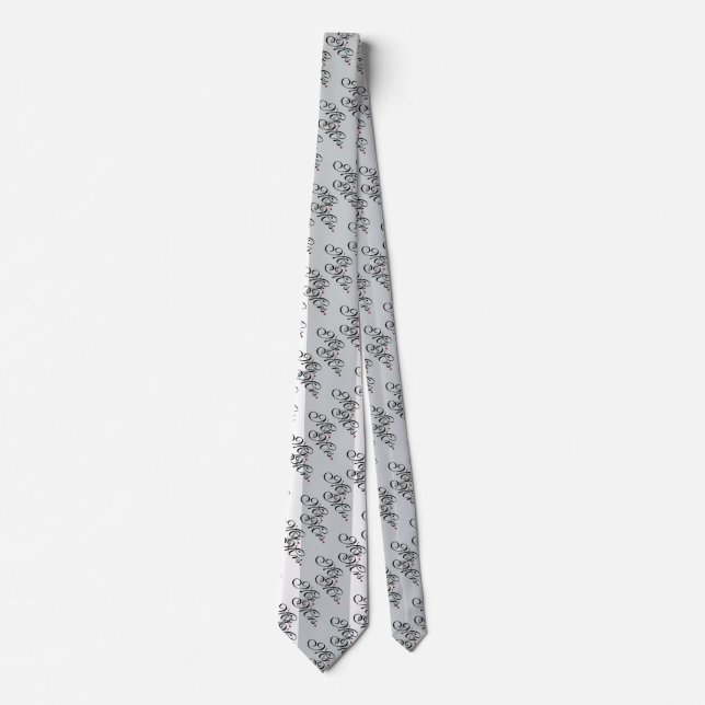 Mr. and Mrs. Click to Customise Colour Stripes Tie (Front)