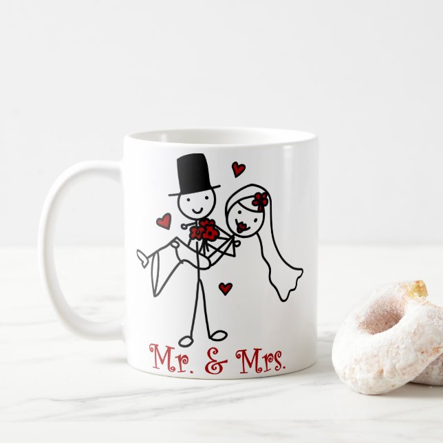 Mr And Mrs Coffee Mug (With Donut)