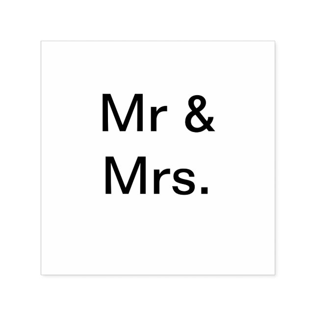 Mr and Mrs couple name monogram text simple minima Self-inking Stamp (Design)