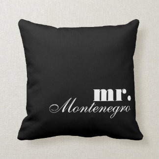 Mr. and Mrs. Custom Throw Pillows | Black & White