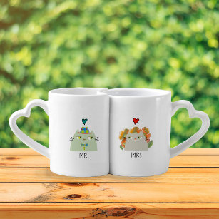Mr and Mrs Cute Couple Coffee Mug Set