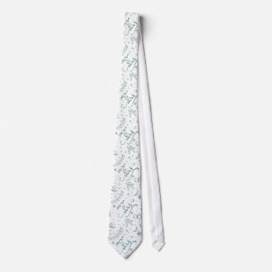 Mr and mrs cute doodles sage green tie