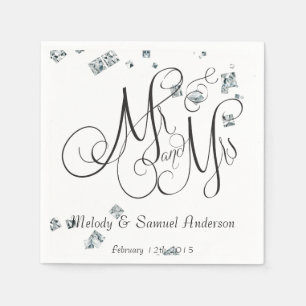 Mr and Mrs Diamond Confetti Napkins