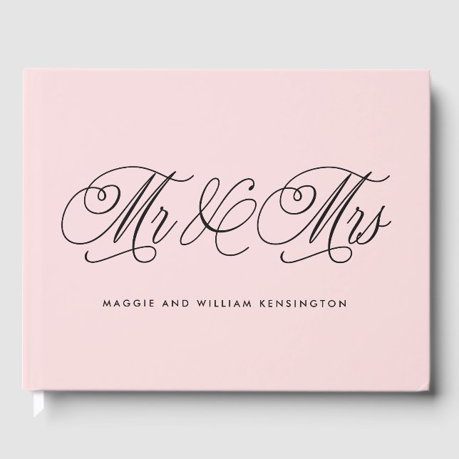 Mr and Mrs EDITABLE COLOR Wedding Guest Book (Front)