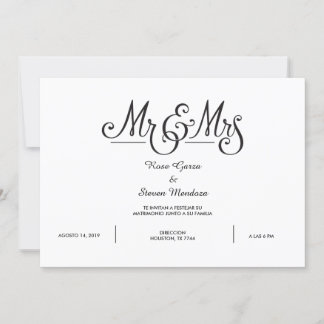 MR AND MRS ELEGANT INVITATION
